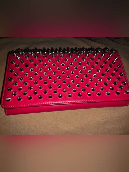 Christian Louboutin Handbags - Christian Louboutin Macaron Spiked Continental Wallet With Clutch Strap